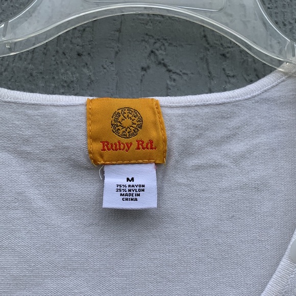 Ruby Rd White Sweater Top - Picture 3 of 4